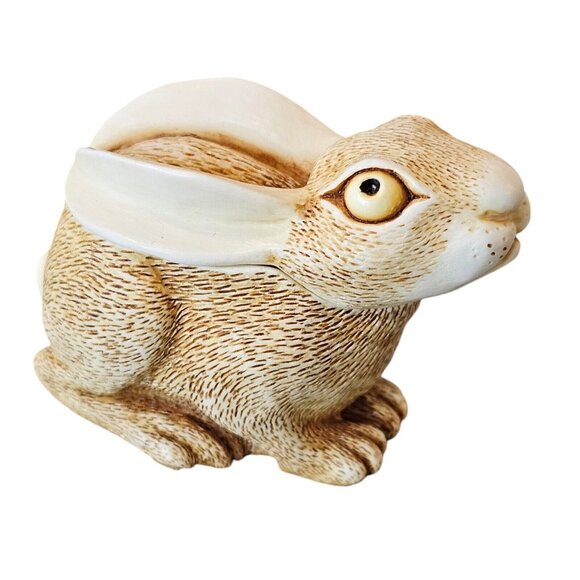 Vintage Harmony Kingdom Rabbit Bunny Trinket Box Figurine All Ears #TJRA England - Picture 1 of 10
